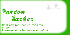 marton macher business card